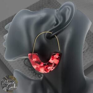 Red Resin Drop Earrings